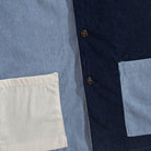 OROMEN Sky Blue Corduroy Shirt Chest Pocket Detail