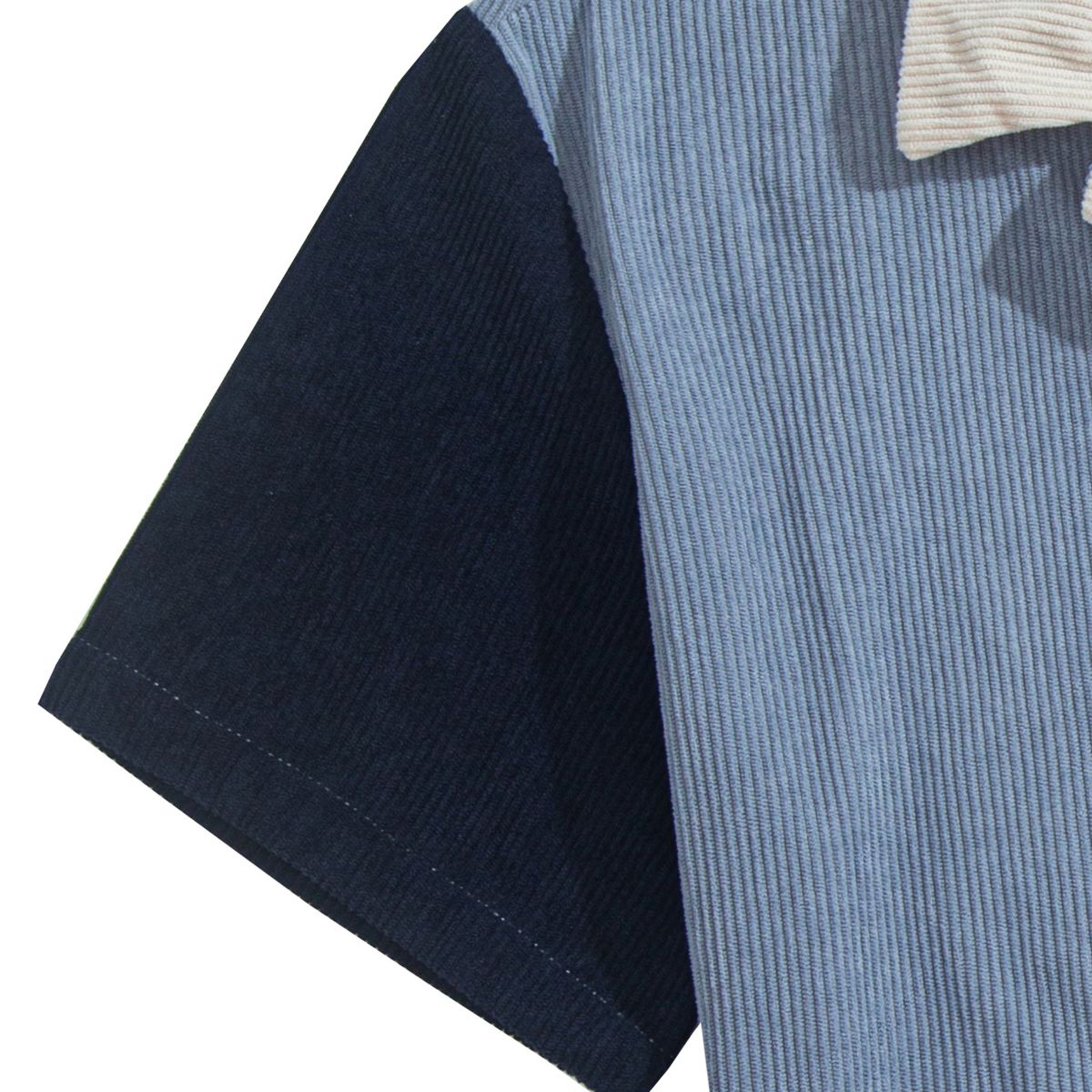  OROMEN Sky Blue Corduroy Shirt Sleeve & Cuff Detail