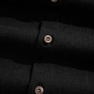Oromen Comfort Utility Shirt in Black - Natural Coconut Buttons