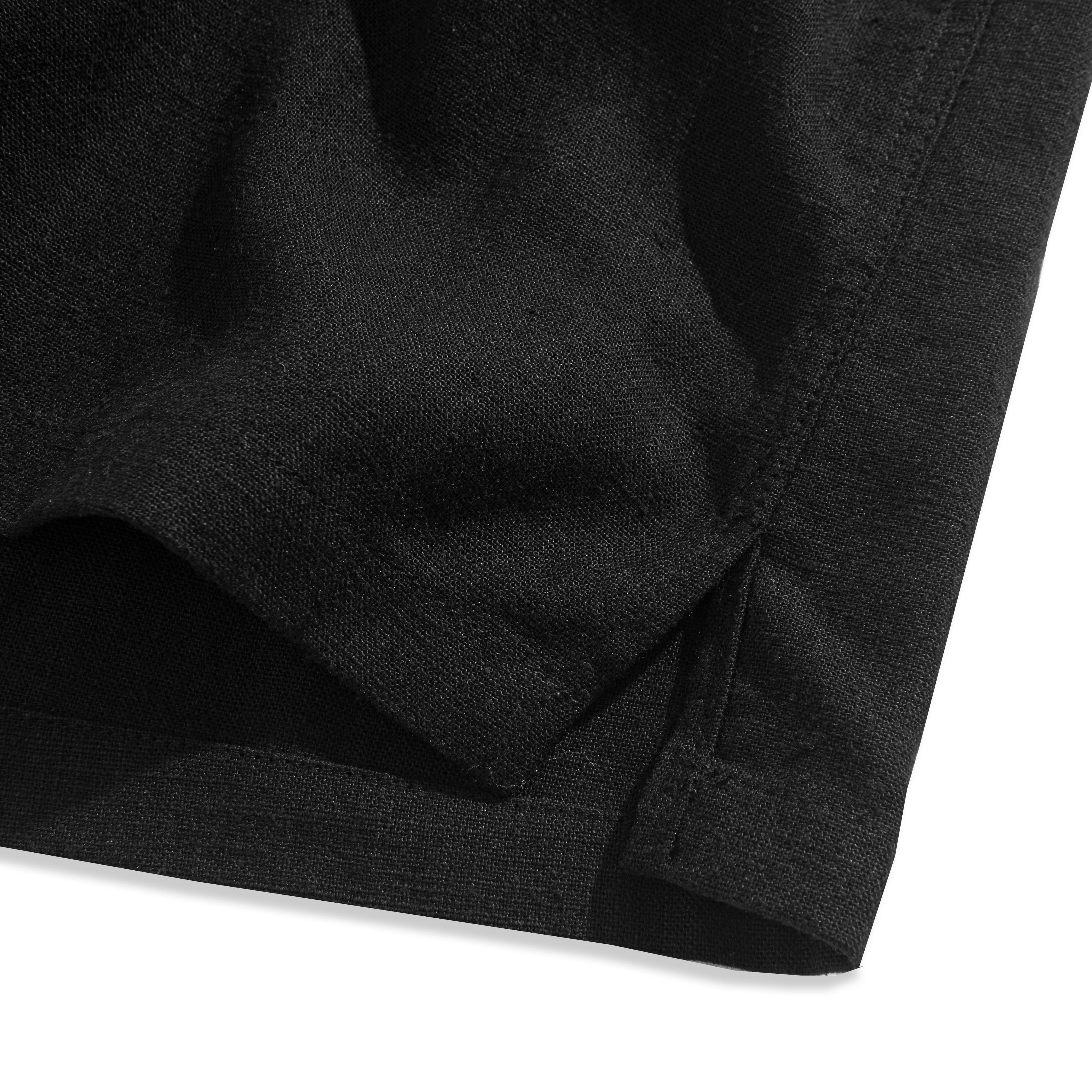 Oromen Comfort Utility Shirt in Black - Side Vent