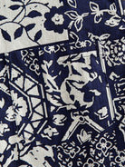 Pattern-matched chest pocket detail of OROMEN Indigo Katazome Shirt