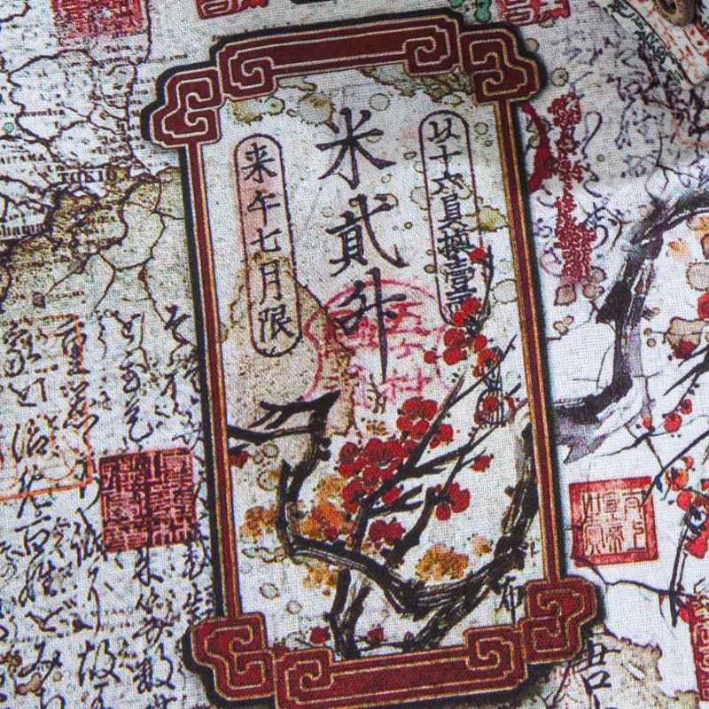 Poetic Plum Blossoms Aloha Shirt - Design Detail