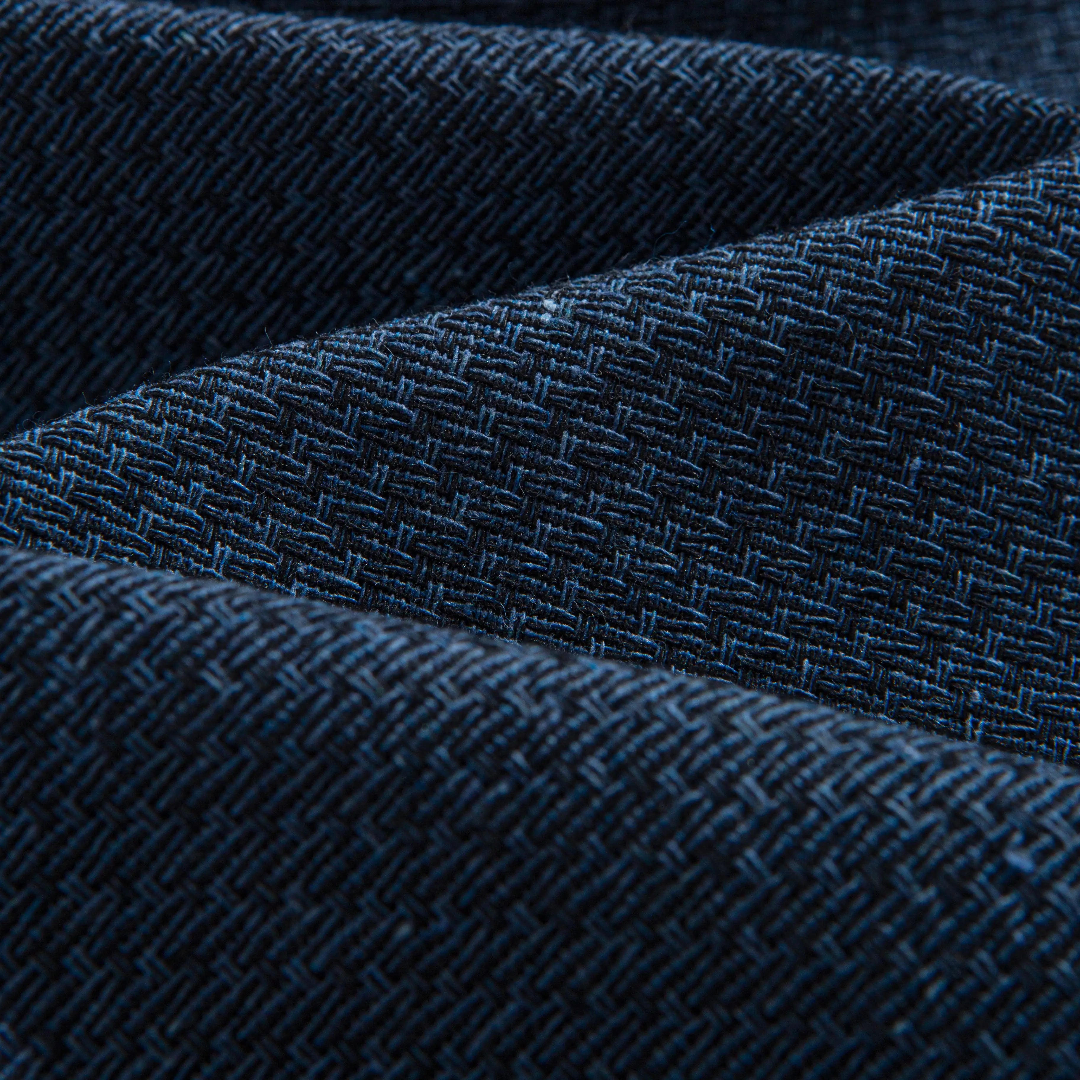 Porous woven texture fabric close-up - breathable cotton linen blend material