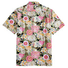 Premium cotton shirt with Japanese peony and chrysanthemum art
