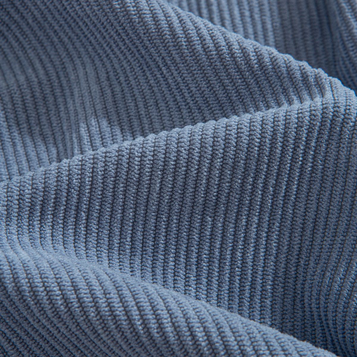 Pure Cotton Corduroy Fabric Texture Close-Up – Sky Blue OROMEN