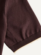 Ribbed short sleeve cuff detail on OROMEN Casa Mocha Knit Polo