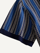 Ribbed sleeve cuff detail on OROMEN Savile Herringbone Knit Shirt