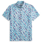 Sakura Petals Japanese Ukiyo-e Shirt - Hand-Painted Cherry Blossom Print on Blue Cotton