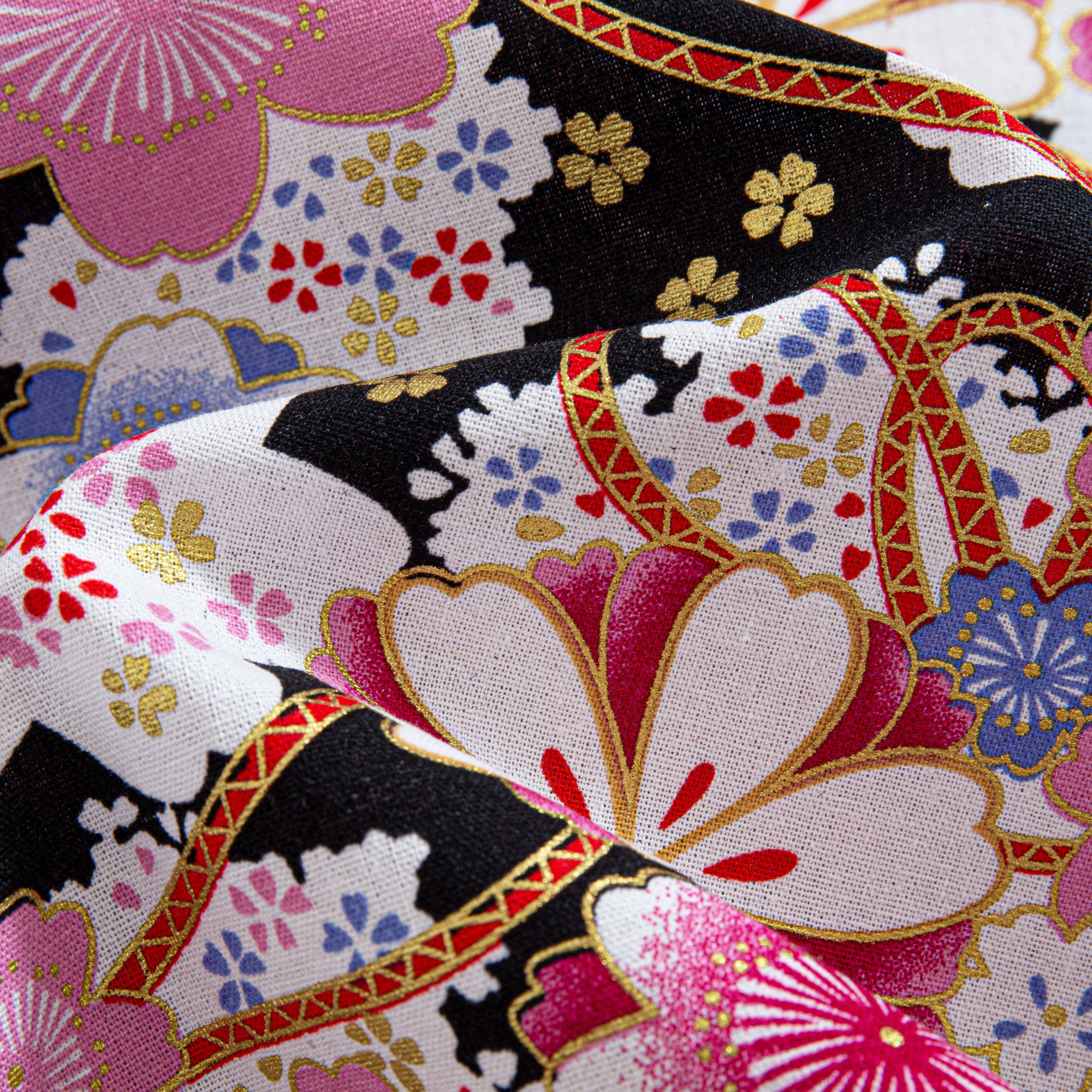 Sakura and temari ball button-down shirt side view