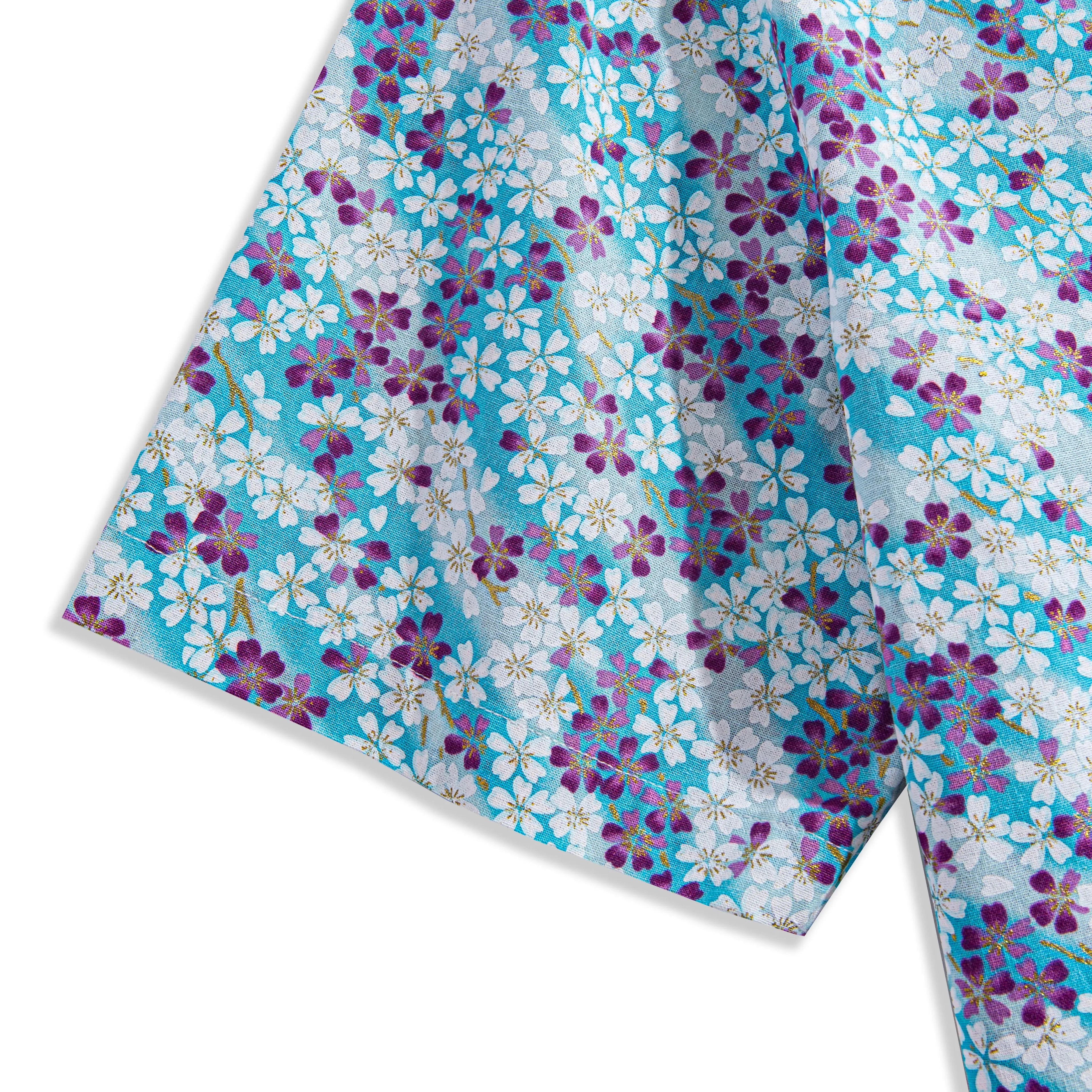Short Sleeve Design - Sakura Petals Japanese Ukiyo-e Summer Shirt