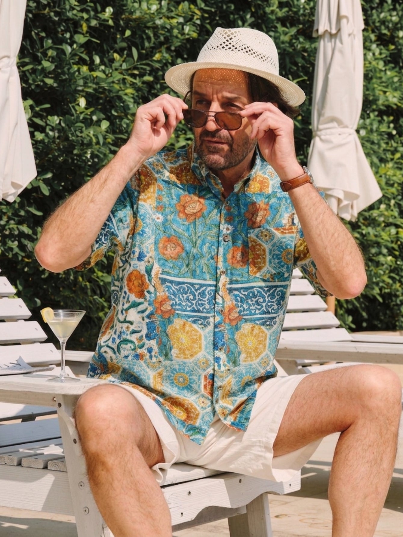 Sicilian Majolica Baroque Shirt – Men's Luxury Shirt Model Shot