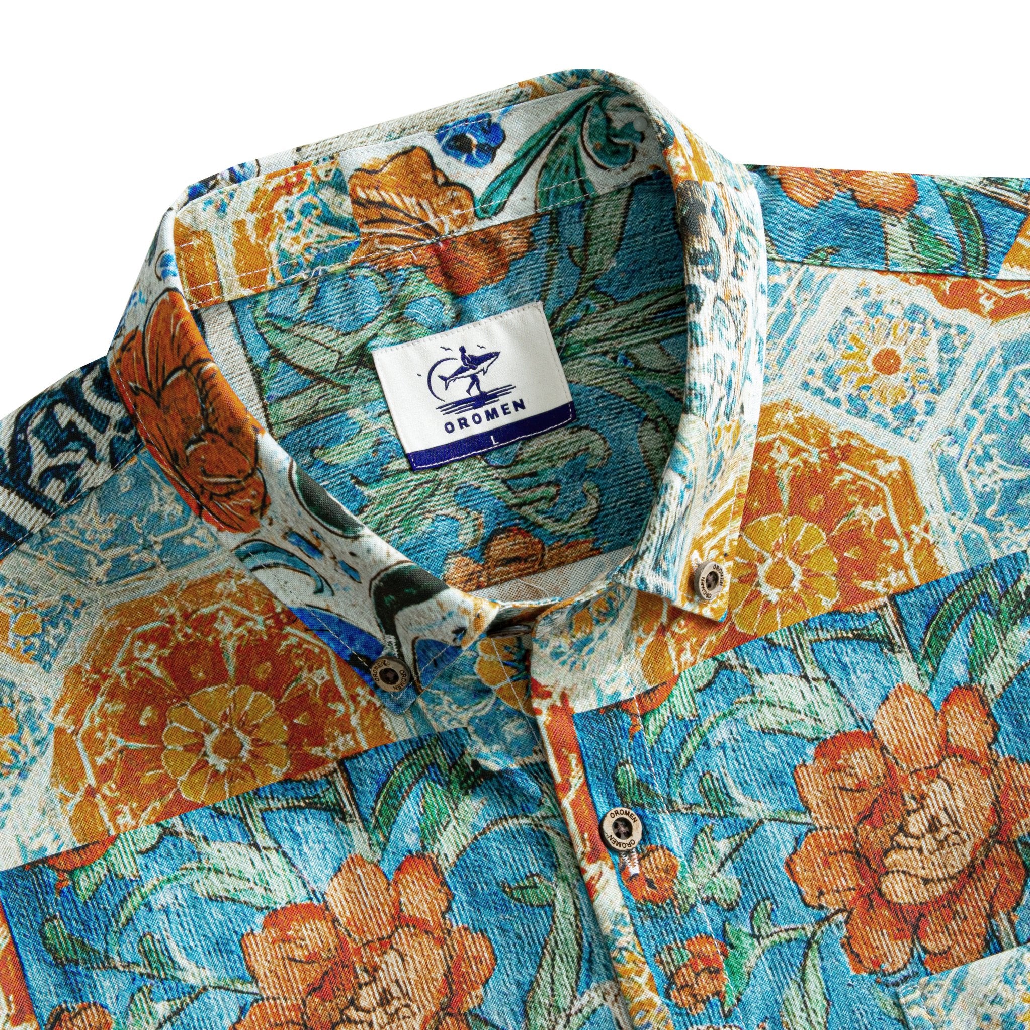 Sicilian Majolica Baroque Shirt Collar Detail – OROMEN