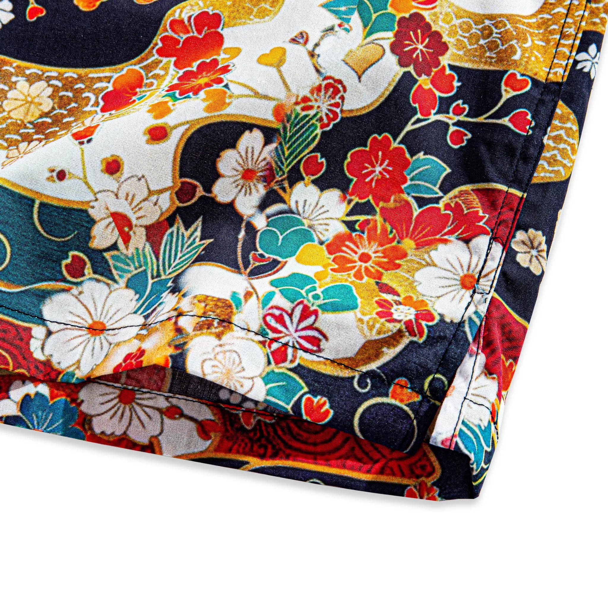 Side vent detail on Fireworks Bloom cotton Lyocell shirt - tailored fit