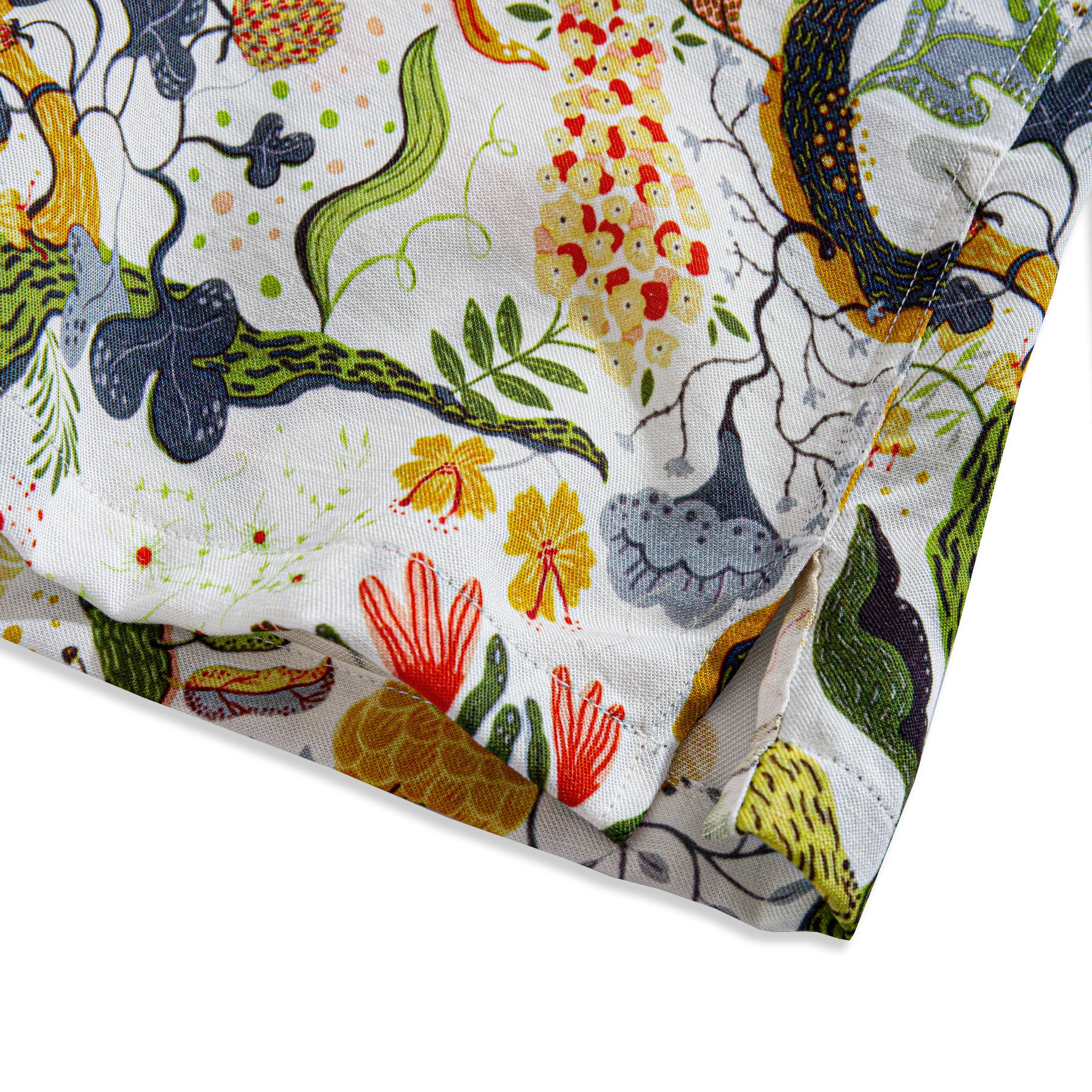 Side vent detail on Germination Lyocell linen shirt - premium craftsmanship