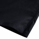 Side vent hem detail of men's black linen-cotton long-sleeve shirt – OROMEN