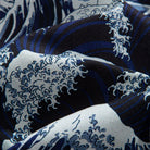 Side view of Great Wave Japanese Aloha shirt with iconic Hokusai artwork