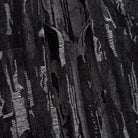 Side tie detail of OROMEN Crackle Kimono Jacket, adjustable hem drawstring, black cotton