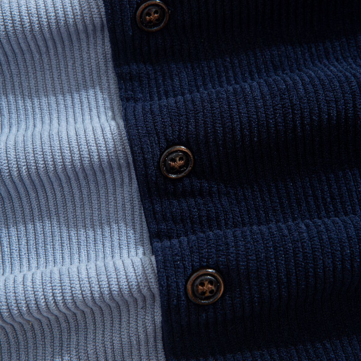  Sky Blue Corduroy Shirt Metal Button Detail – OROMEN