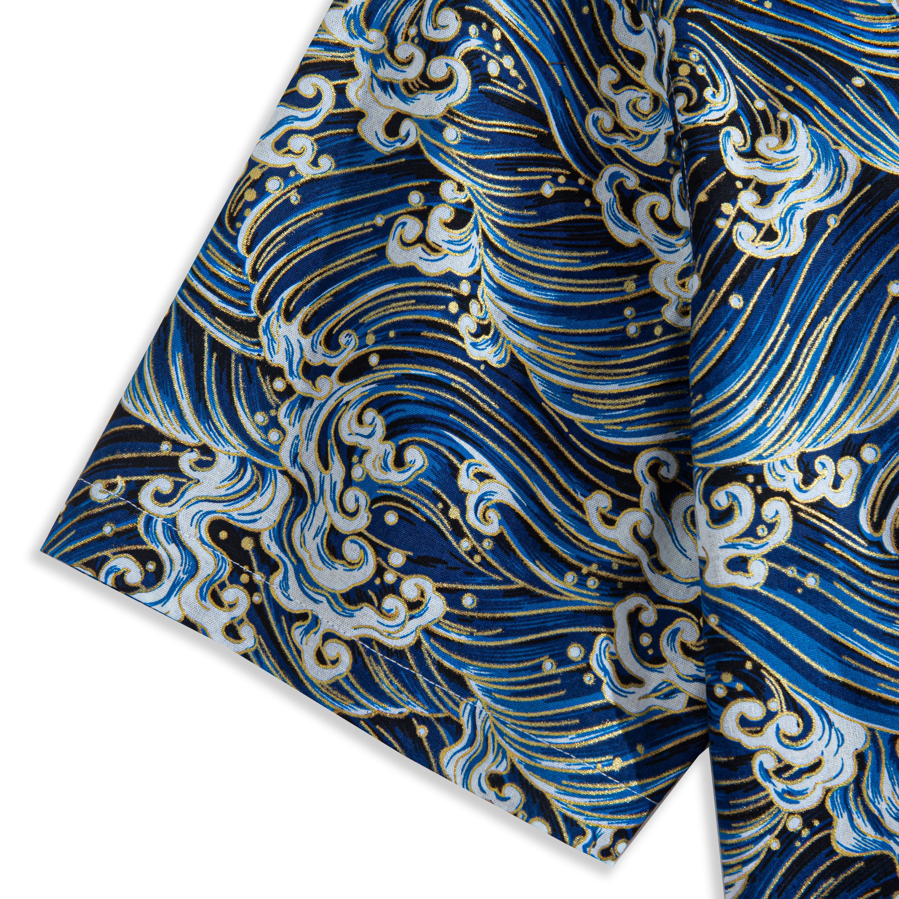 Sleeve Detail – OROMEN Rolling Waves Aloha Shirt