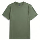 Solid Cotton T-Shirt in Green – Front View