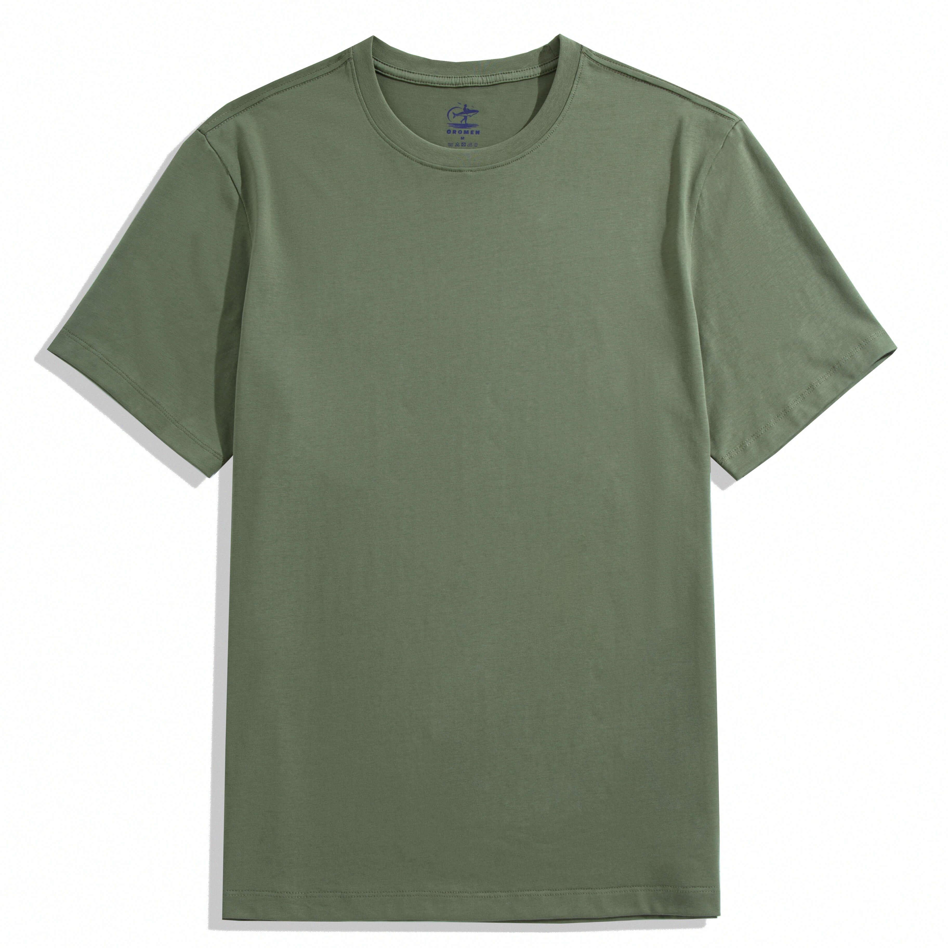 Solid Cotton T-Shirt in Green – Front View