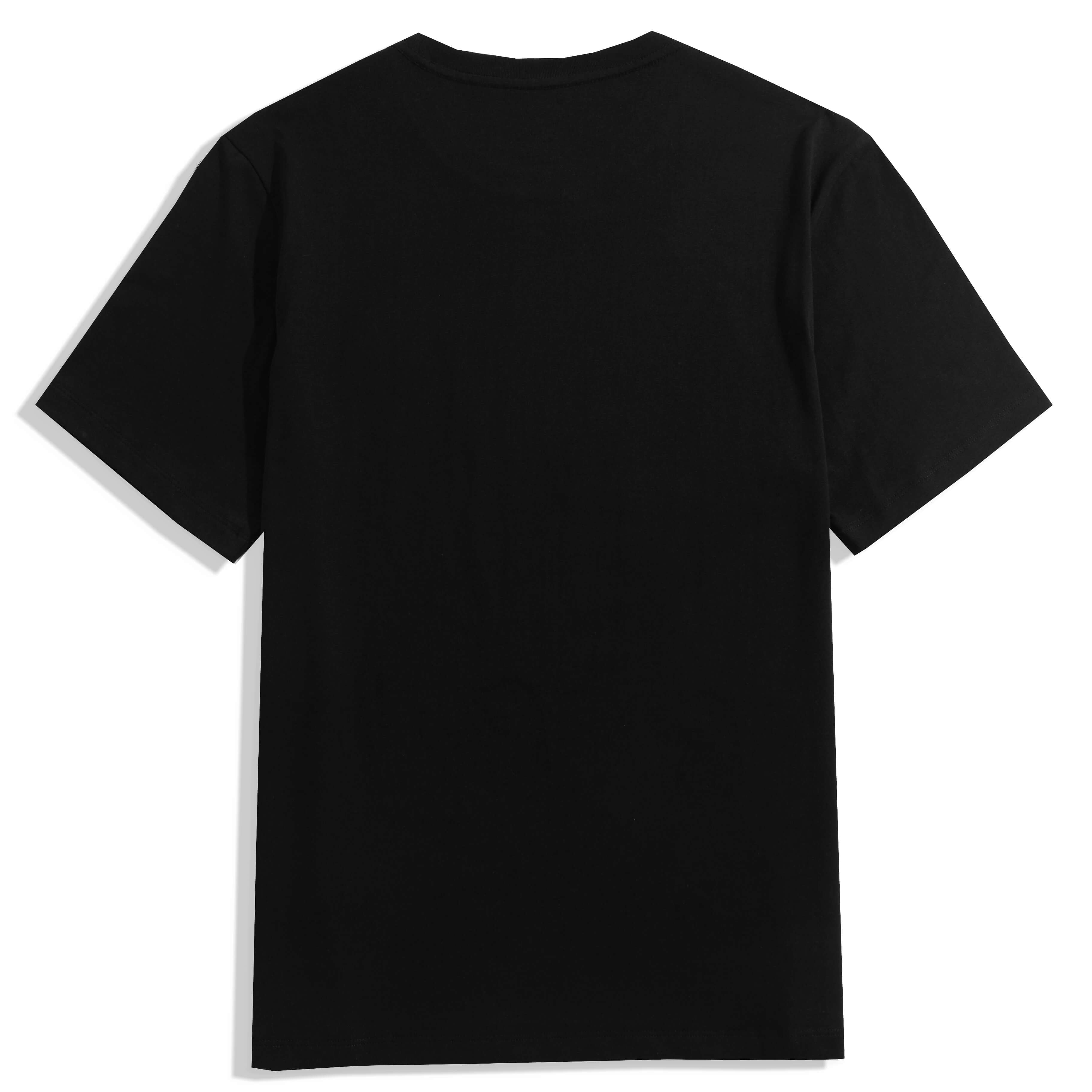 Solid Cotton T-Shirt in Black – Back View