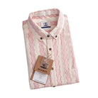Striped Jacquard Pink Shirt - Flat Lay