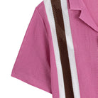 Striped Open-Knit Cardigan Shirt – Flat Lay Detail