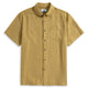 Tailored linen shirt in khaki - classic 100% linen summer shirt with coconut buttons