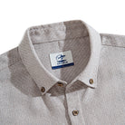Two-Tone Woven Shirt Button-Down Collar Detail – Cotton Linen