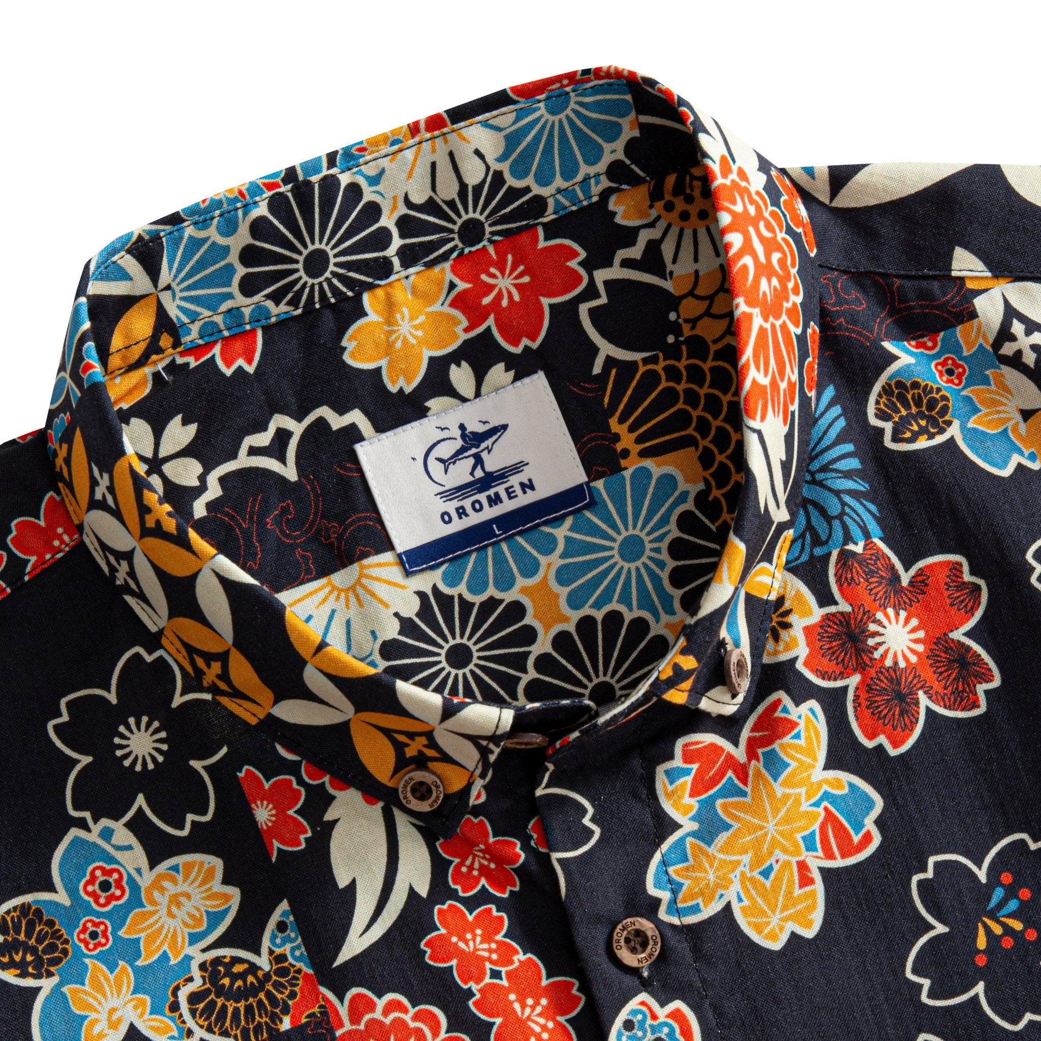 Ukiyo-e Patchwork Shirt – Collar Detail