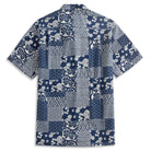 Ukiyoe collage aloha shirt fabric texture and print detail