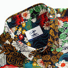 Ukiyoe garden shirt detail - traditional Japanese botanical design