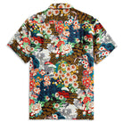 Ukiyoe garden shirt detail view - Japanese art inspired design
