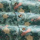 Undersea Oasis aloha shirt with natural coconut buttons and ocean print