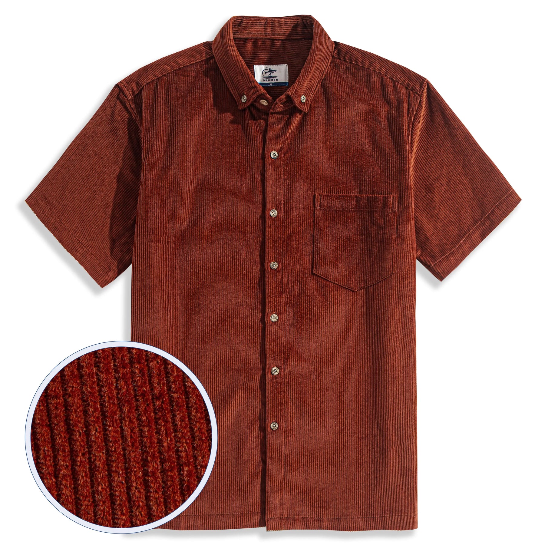 Burgundy Men Cotton Casual Short Sleeve Summer Shirt Solid