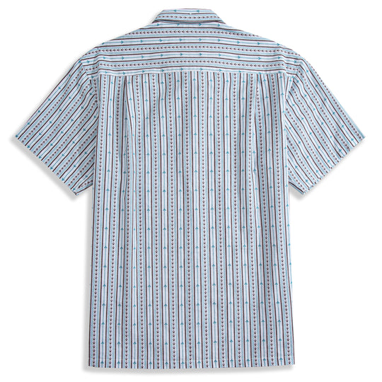 Embroidered Flower Bud Textured Stripes