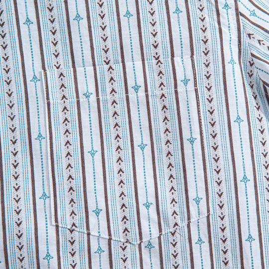 Embroidered Flower Bud Textured Stripes