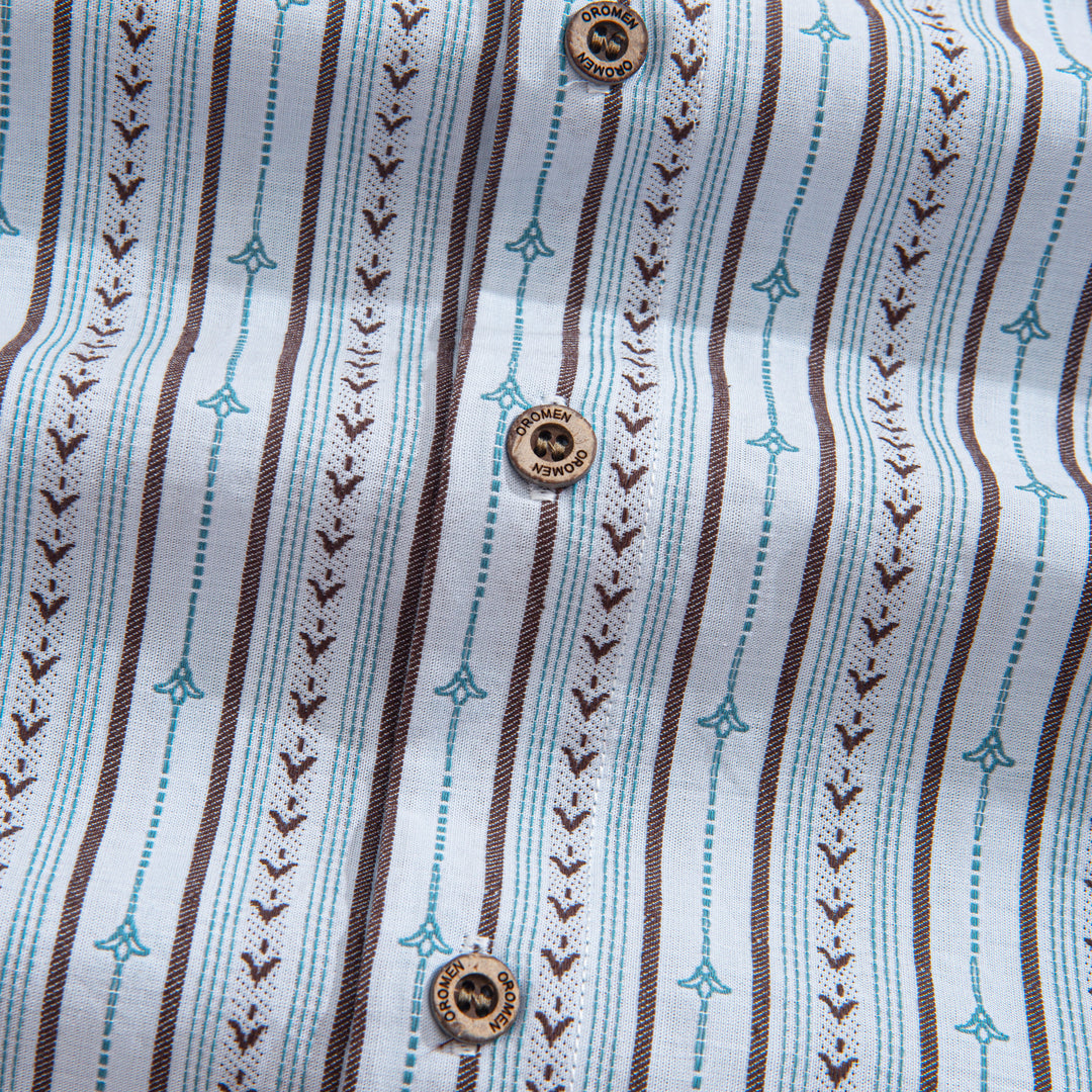 Embroidered Flower Bud Textured Stripes