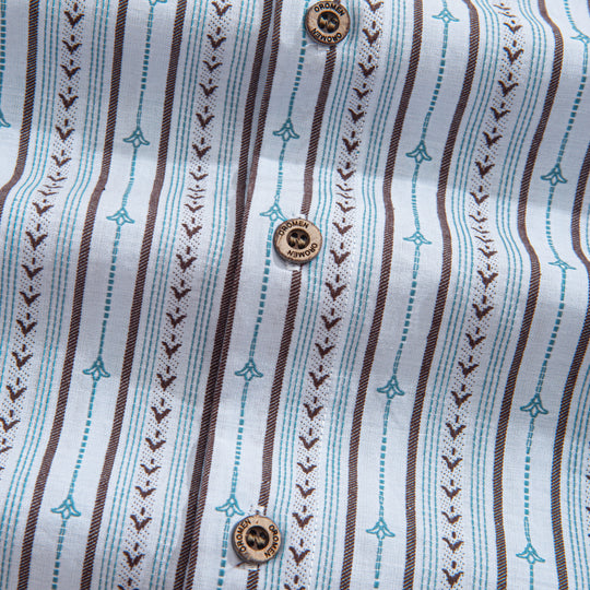 Embroidered Flower Bud Textured Stripes