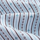 Vintage ribbon striped shirt with embroidered flower buds - retro cotton button-down