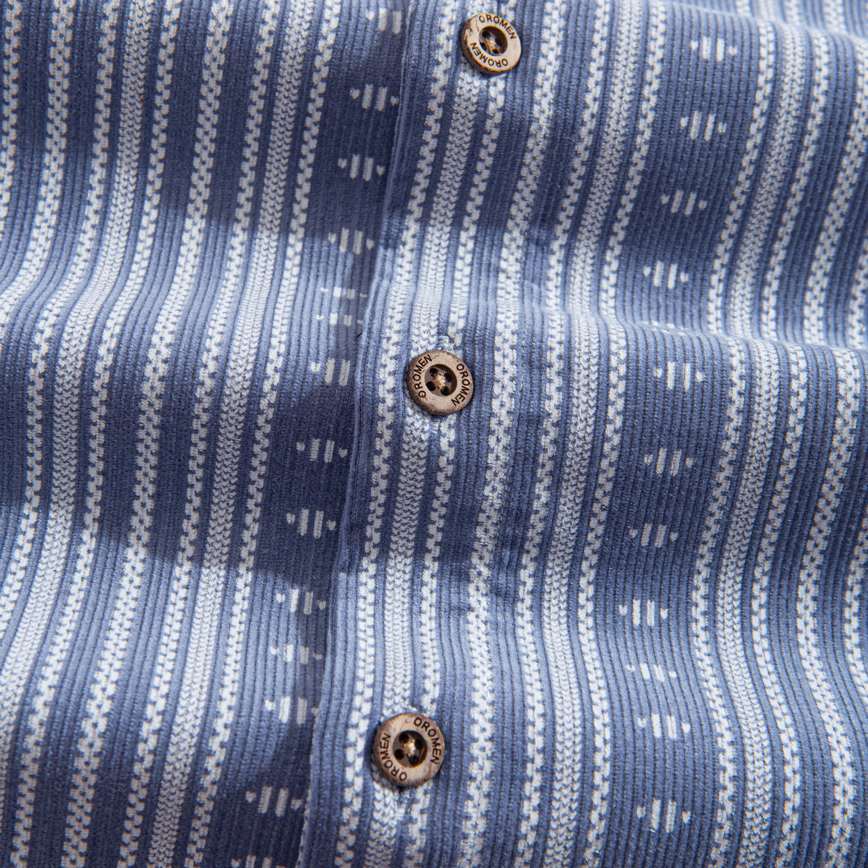 Washed Corduroy Striped Shirt Button Detail – OROMEN