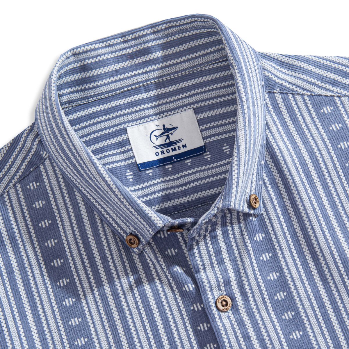 Washed-Corduroy-Shirt-Button-Down-Collar-Detail-–-OROMEN