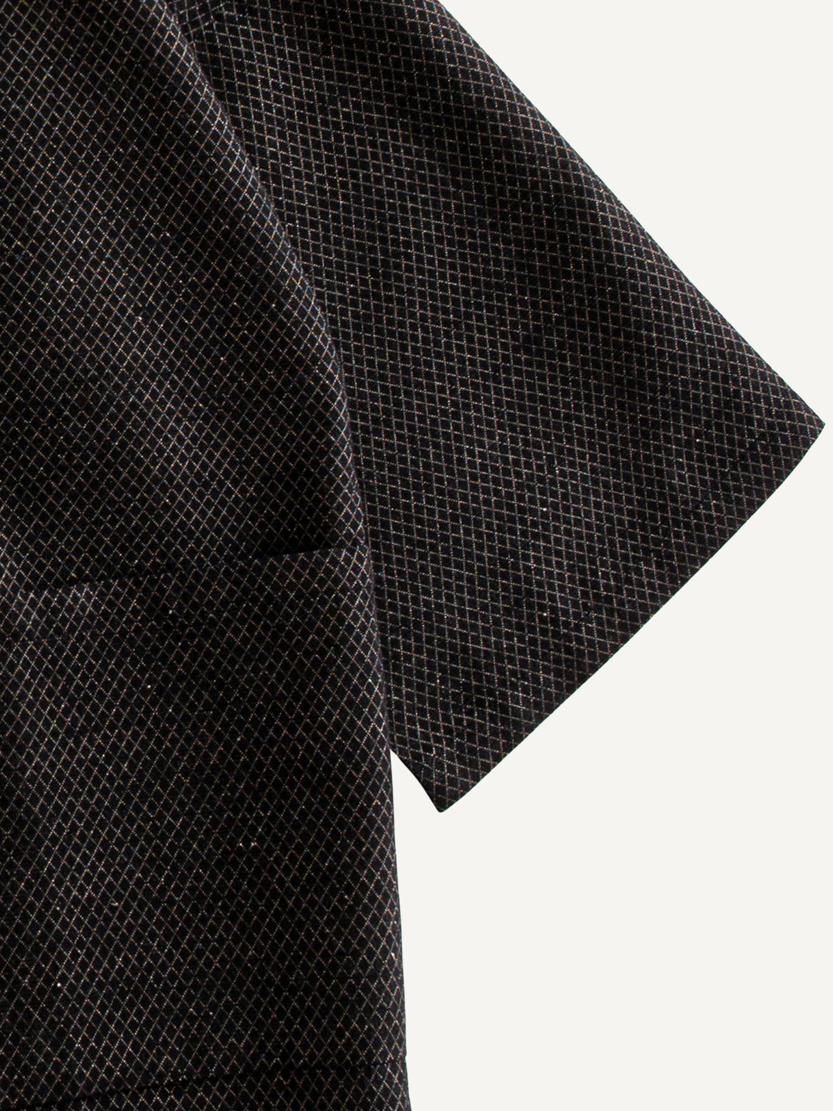 Wide sleeve cuff detail on OROMEN Dragon Scale Woven Haori Kimono