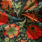 William Morris inspired floral fabric - hand-painted botanical print on Tencel cotton blend