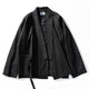 Yamamoto Pleated Haori Jacket - Handmade Japanese Kimono with Wrinkled Texture Design